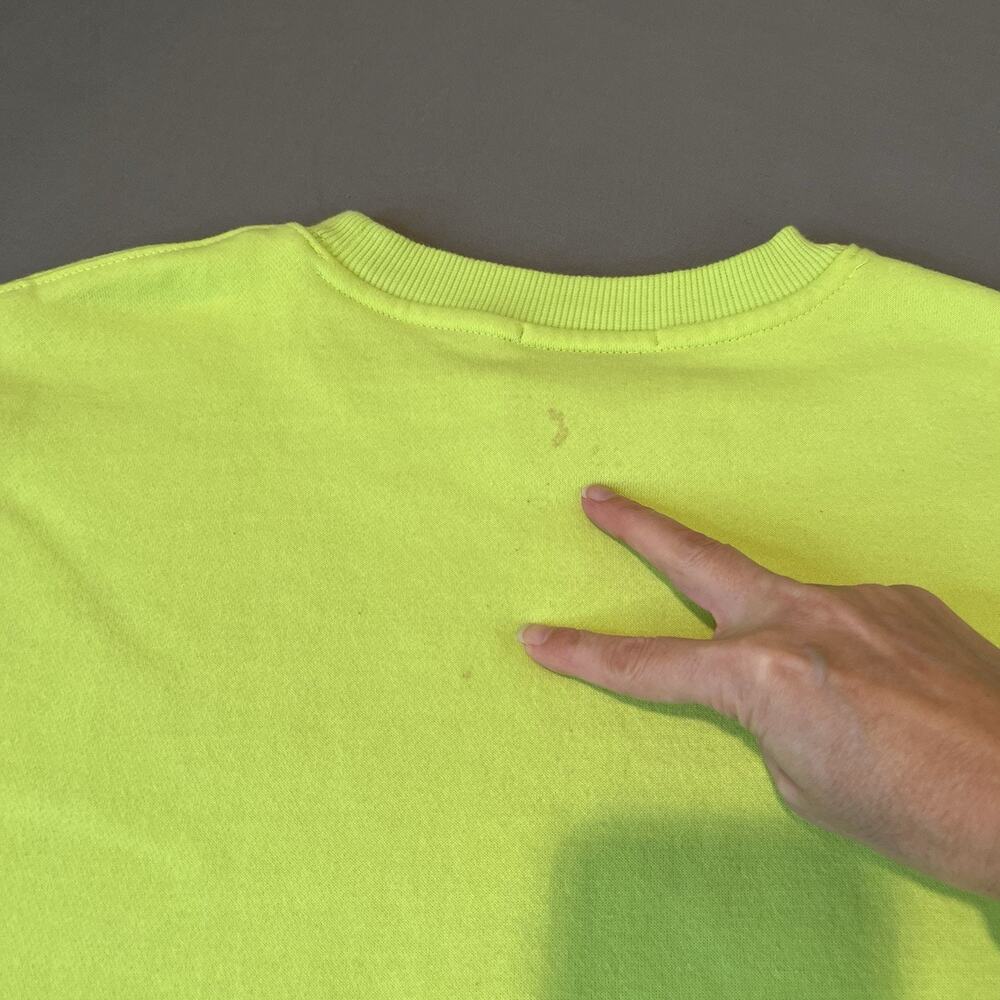 Men's Neon Green Joker/Batman Crewneck Sweatshirt size Medium Long Sleeve - Picture 7 of 7